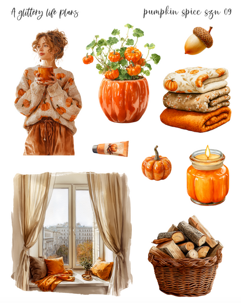 Pumpkin Spice Szn Decorative Stickers for Planners and Journals