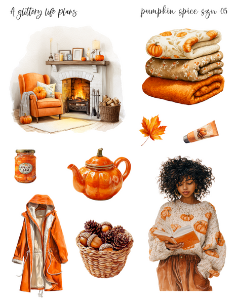 Pumpkin Spice Szn Decorative Stickers for Planners and Journals