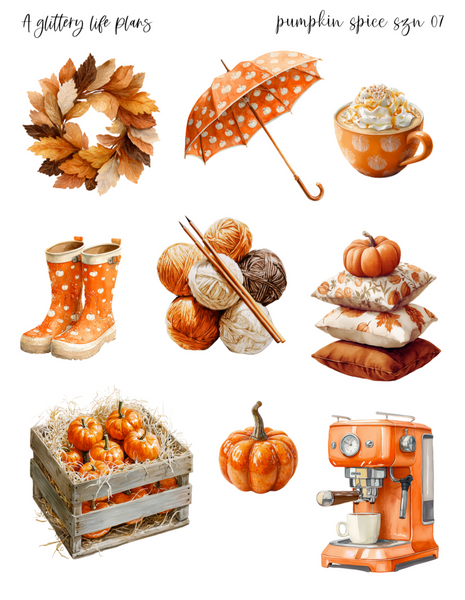 Pumpkin Spice Szn Decorative Stickers for Planners and Journals