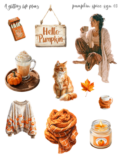 Pumpkin Spice Szn Decorative Stickers for Planners and Journals