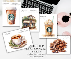 Coffee Shop Large Deco Stickers for Planners and Journals