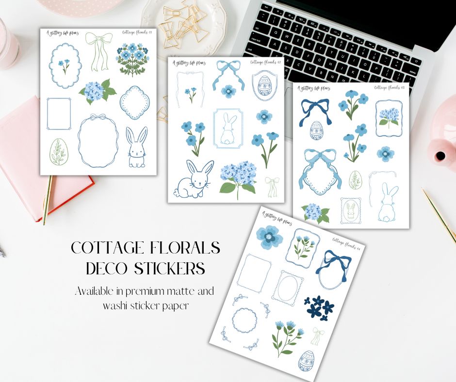 Cottage Florals deco Sticker Sheets for Planners and Journals – A ...