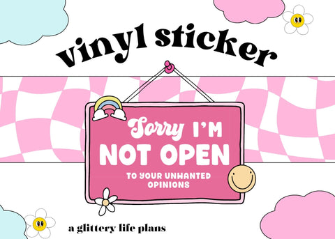 No opinions needed Vinyl Stickers for Kindles, Planners and Journals