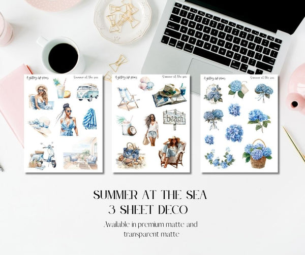 Summer at the Sea 7 page Mini Kit - Planner and Journaling Stickers