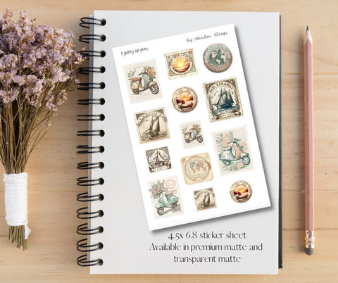 Big Adventure Deco Stamp Stickers for Planners and Journals