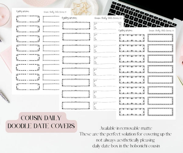 Cousin Daily Doodle Date Covers XL Sticker Sheet for Planners and Journals