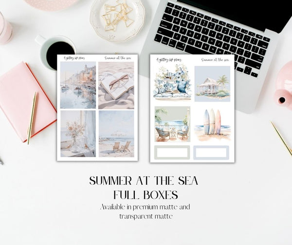 Summer at the Sea 7 page Mini Kit - Planner and Journaling Stickers