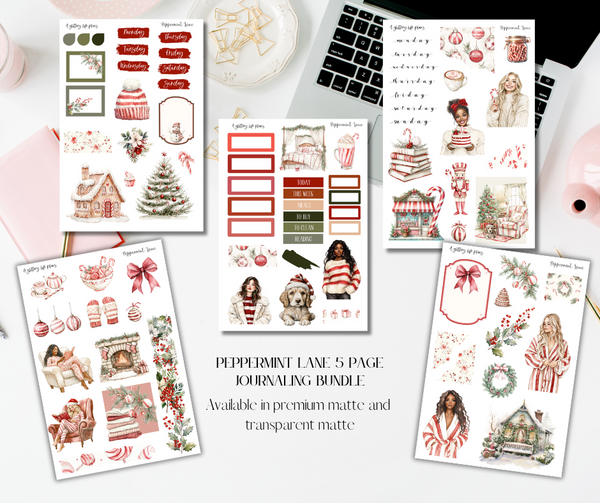 Peppermint Lane - Planner and Journaling Kit and XL sticker bundle