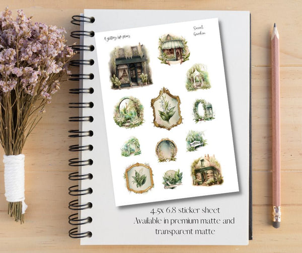 Secret Garden Deco Stickers for Planners and Journals