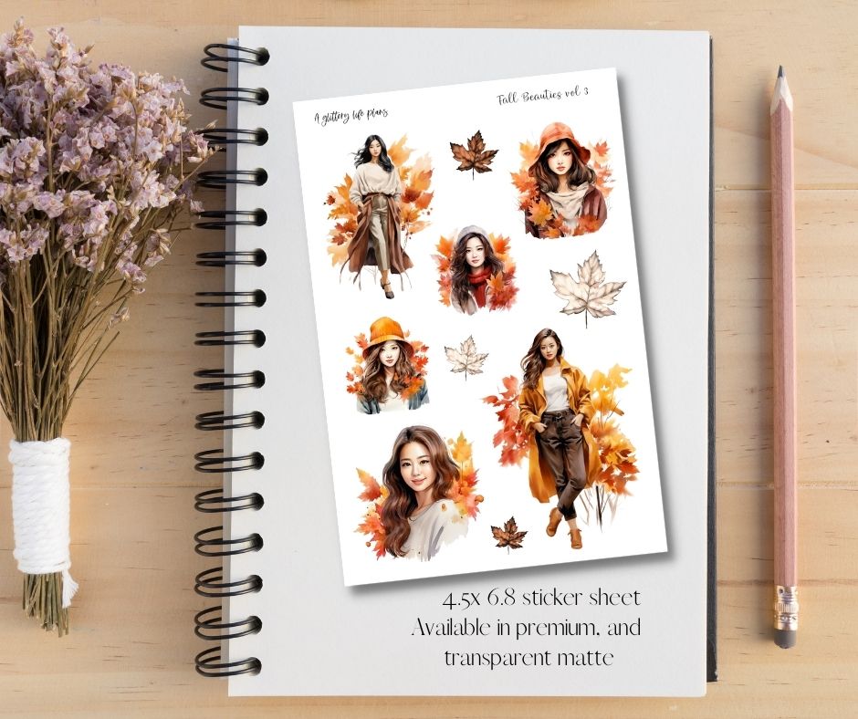 Fall Beauties Vol 3 XL Sticker Sheet for Planners and Journals
