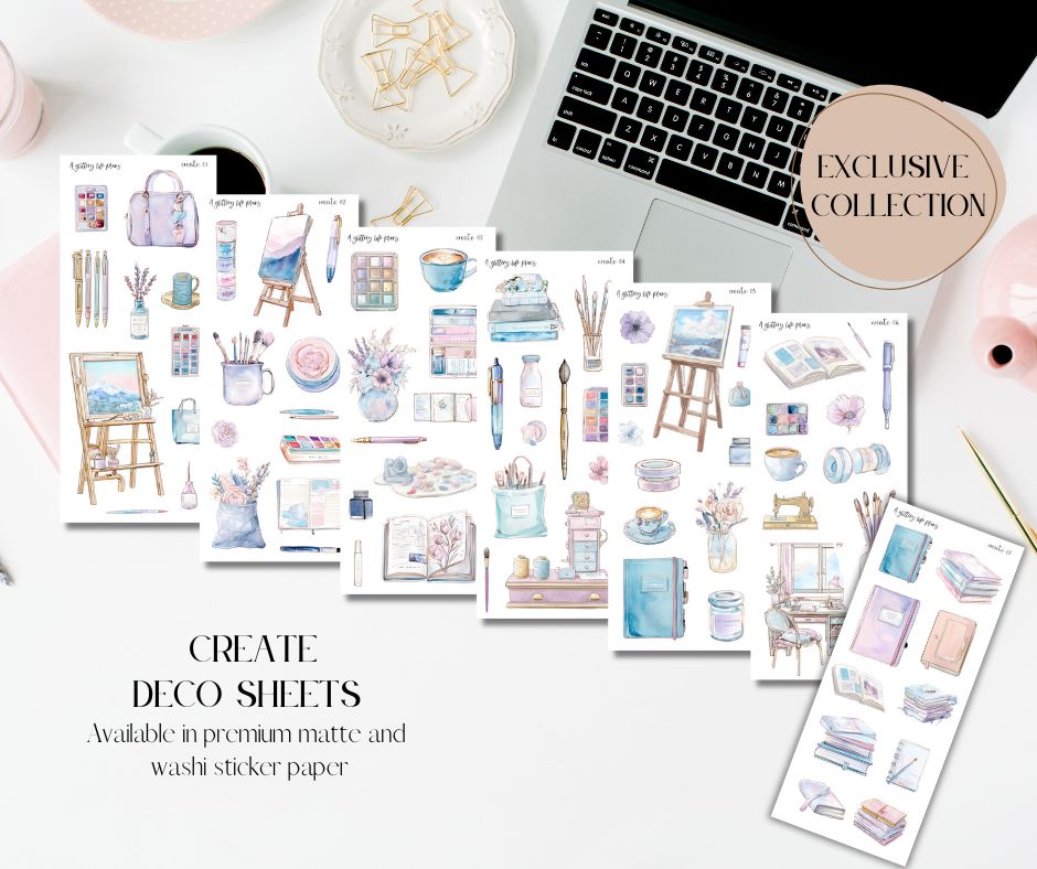 Create deco Sticker Sheets for Planners and Journals