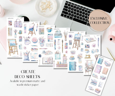 Create deco Sticker Sheets for Planners and Journals