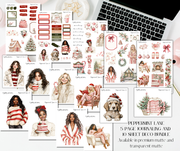 Peppermint Lane - Planner and Journaling Kit and XL sticker bundle