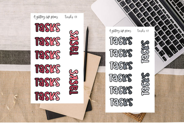 Tasks Bubble Script  Planner and Journal Sticker Sheets