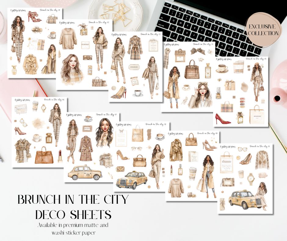 Brunch in the City Decorative Stickers for Planners and Journals