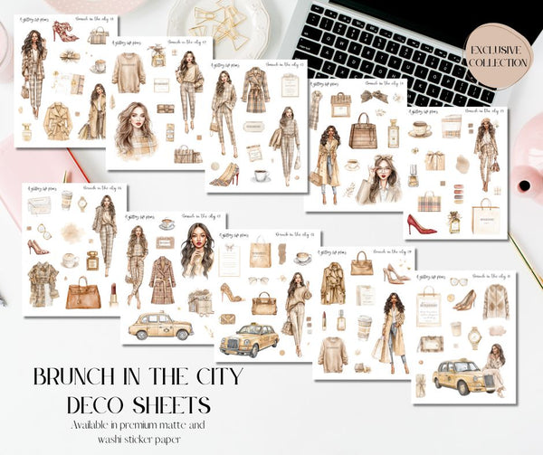Brunch in the City Decorative Stickers for Planners and Journals