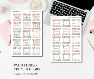 Sweet Florals Topical Tab Stickers for Planners and Journals and Bibles