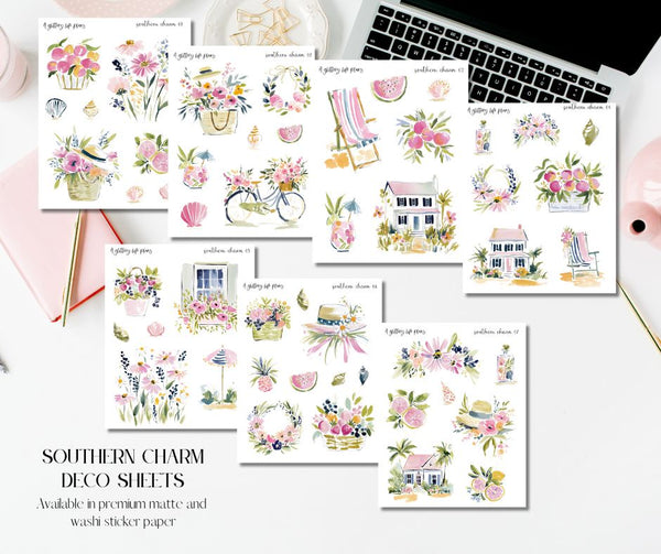 Southern Charm Deco Stickers for Planners and Journals