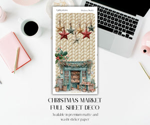Full Sheet Christmas Market deco Sticker Sheet for Planners and Journals