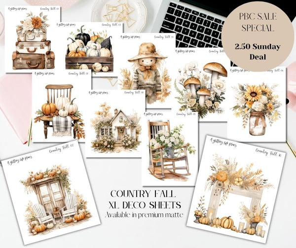 Country Fall XL Large Deco Stickers for Planners and Journals