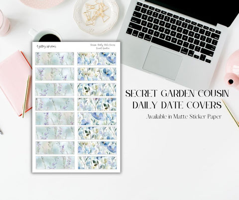 Secret Garden Cousin Date Covers Sticker Sheet for Planners and Journals