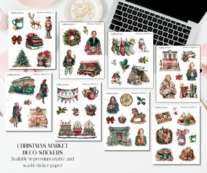 Christmas Market Decorative Stickers for Planners and Journals