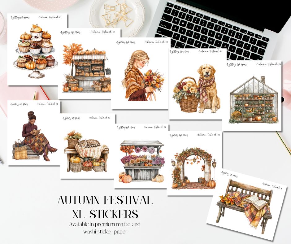 Autumn Festival XL Decorative Stickers for Planners and Journals