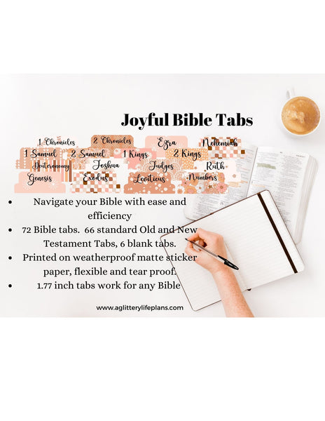 Joyful Bible Tabs, Bible Index Tabs, Bible Tab Stickers