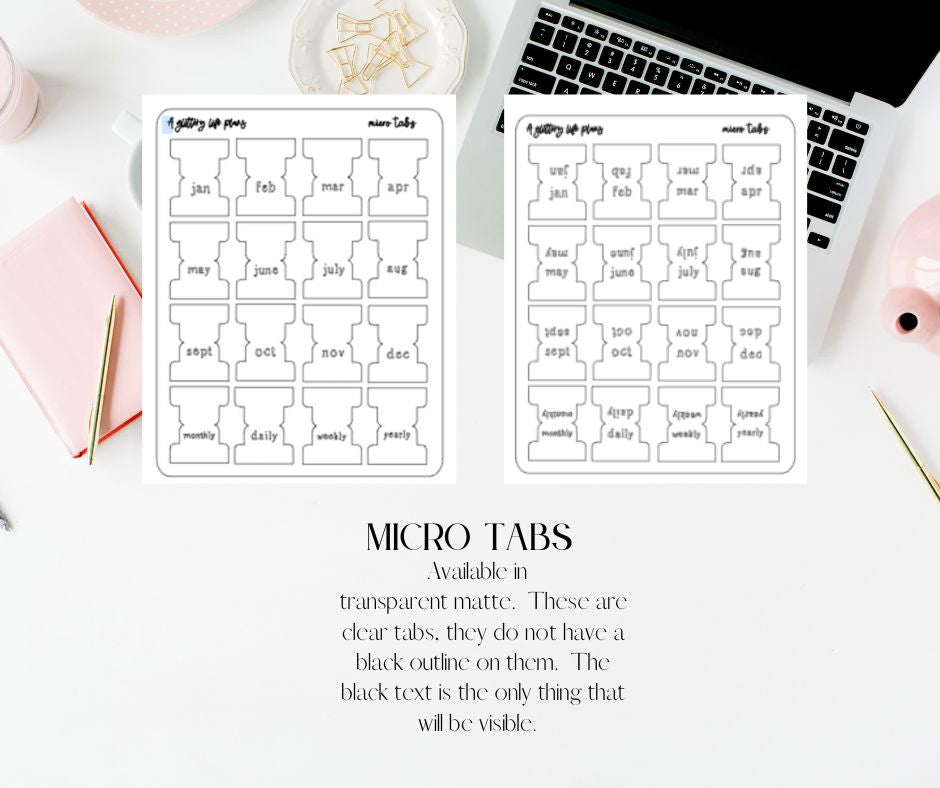 Micro Tabs Planner and Journal Sticker Sheets