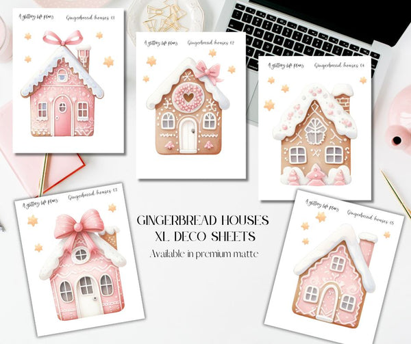 Gingerbread Houses XL Large Deco Stickers for Planners and Journals