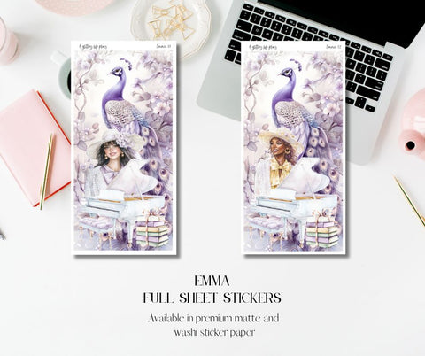 Full Sheet Emma deco Sticker Sheet for Planners and Journals