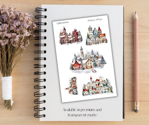 Christmas Villages XL deco Sticker Sheet for Planners and Journals