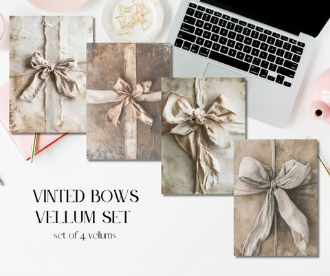 Vinted Bows Vellum Dashboards Set of 4