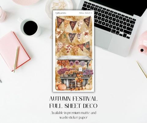 Full Sheet Autumn Festival deco Sticker Sheet for Planners and Journals
