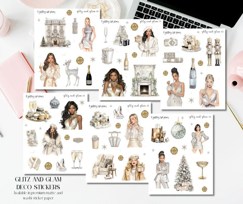 Glitz and Glam Decorative Stickers for Planners and Journals