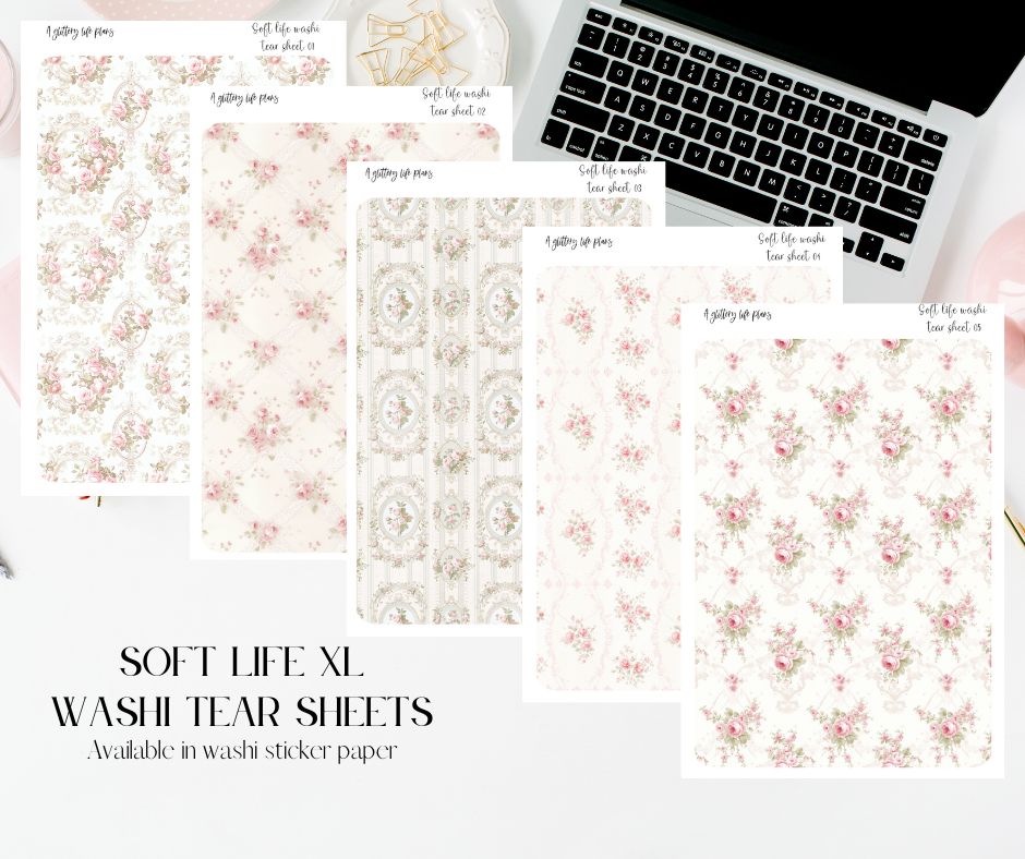 Soft Life Washi Tear Sticker Sheet for Planners and Journals