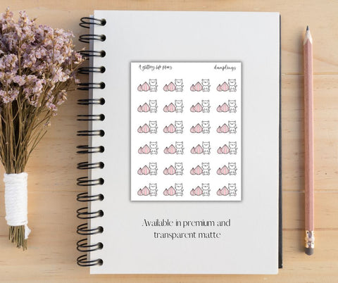 Dumpling Cat Planner and Journaling Sticker Sheet