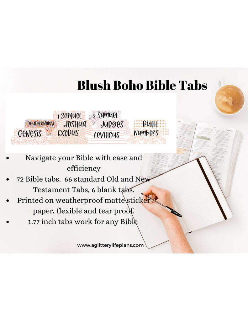 blush-boho-bible-tabs-bible-index-tabs-bible-tab-stickers-a-glittery-life-plans for Free Printable Bible Index Tabs Blush Boho Bible Tabs, Bible Index Tabs, Bible Tab Stickers – A Glittery Life Plans for Free Printable Bible Index Tabs