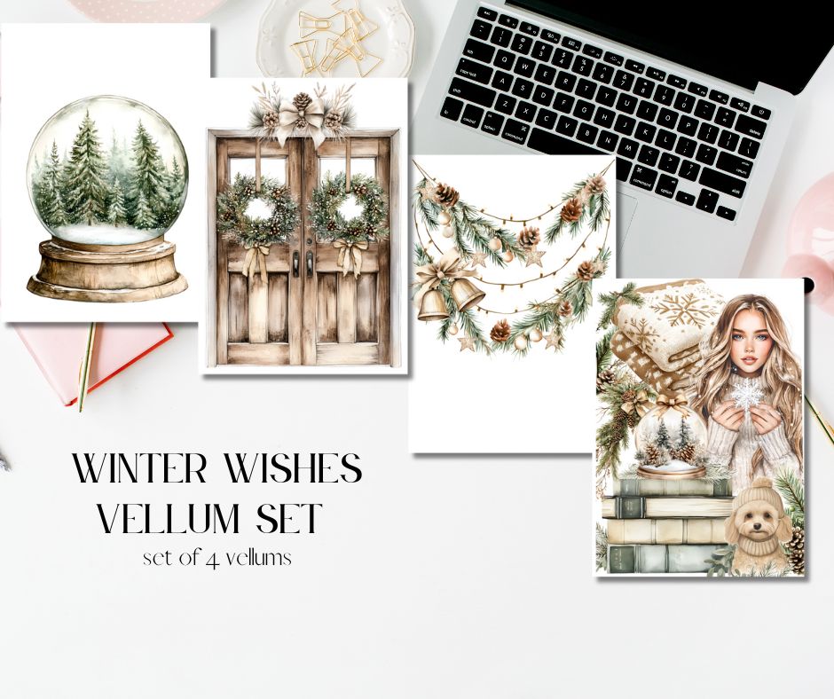 Winter Wishes 01 Vellum Dashboards Set of 4