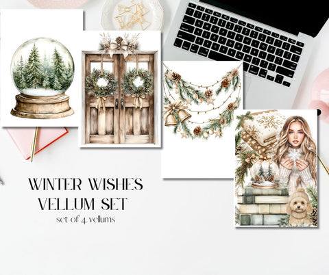 Winter Wishes 01 Vellum Dashboards Set of 4