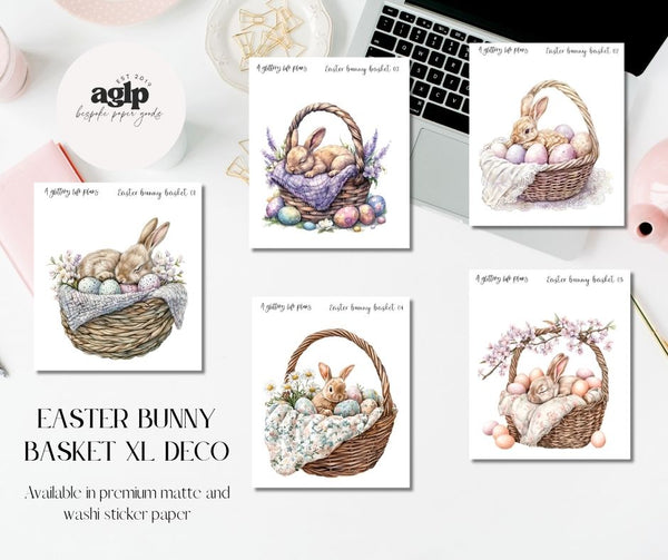 Easter bunny basket XL Large Deco Stickers for Planners and Journals