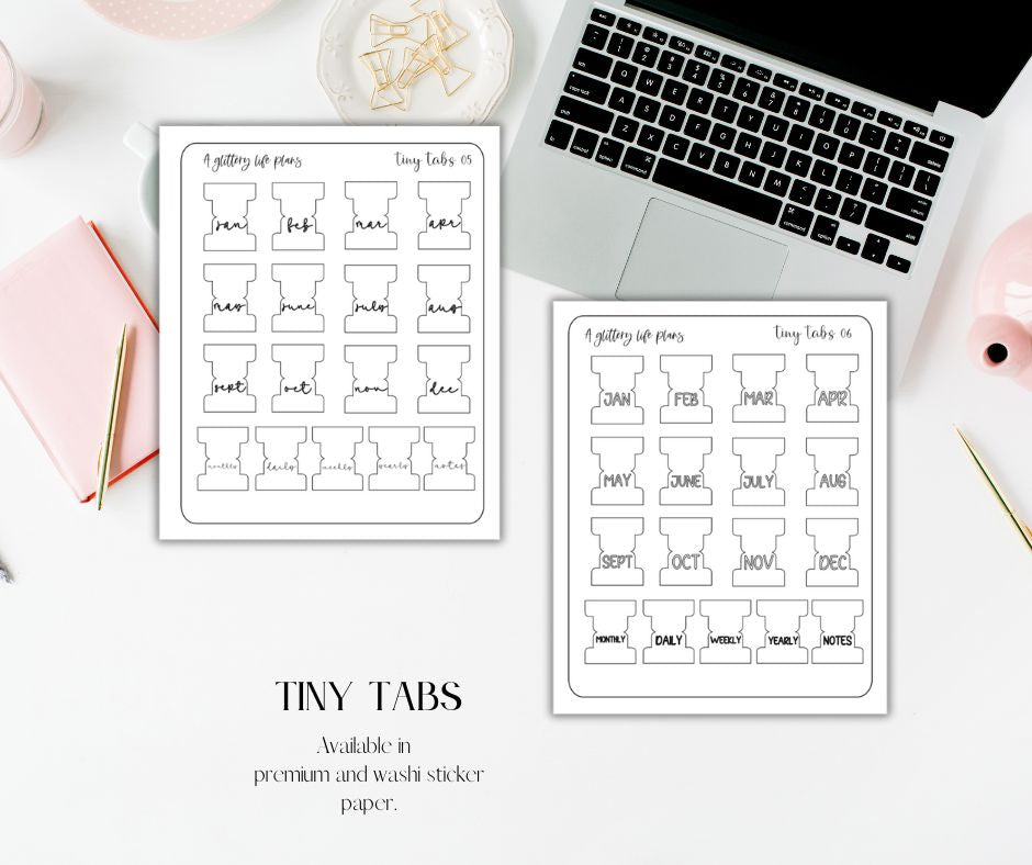 Tiny Tabs Planner and Journal Sticker Sheets