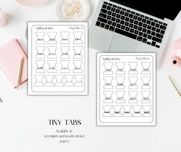 Tiny Tabs Planner and Journal Sticker Sheets