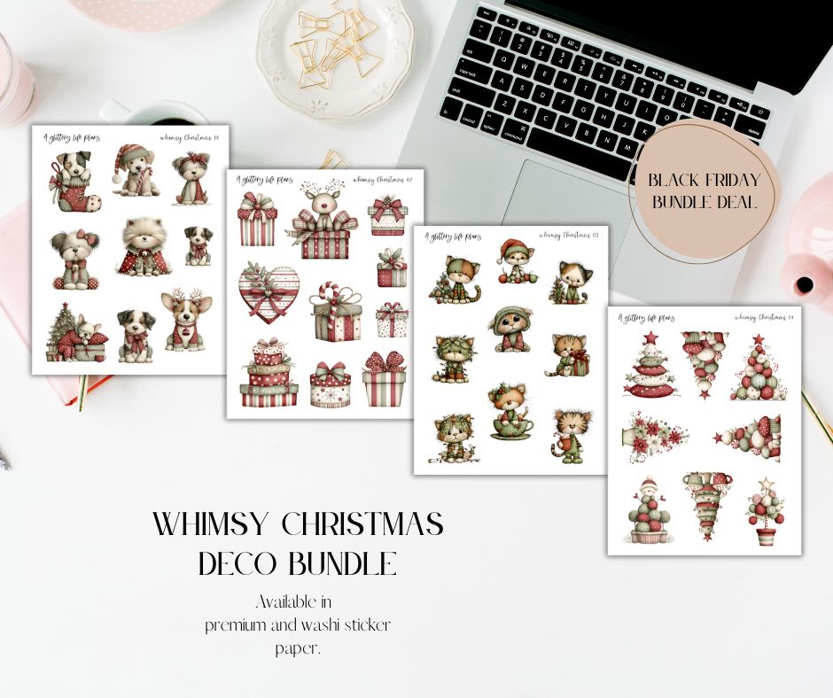Whimsy Christmas bundle of deco sticker sheets