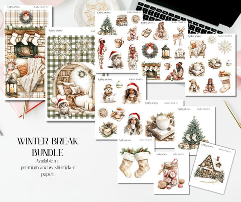 Winter Break Bundle of sticker sheets