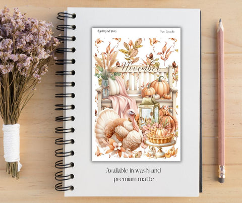 November Grande deco Sticker Sheet for Planners and Journals