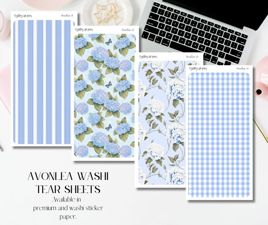 Avonlea Washi Tear Sticker Sheet for Planners and Journals