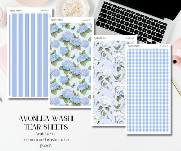 Avonlea Washi Tear Sticker Sheet for Planners and Journals