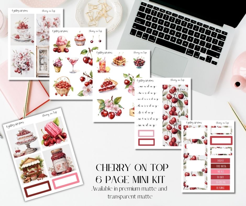 Cherry on Top 6 page Mini Kit - Planner and Journaling Stickers