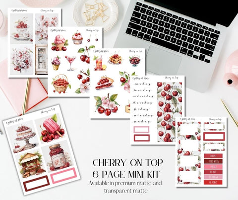 Cherry on Top 6 page Mini Kit - Planner and Journaling Stickers